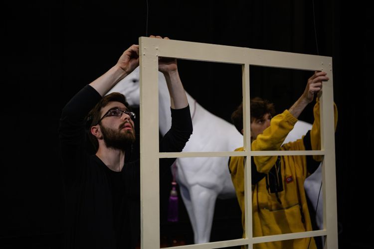 Backstage on The Comedy of Errors, 2024